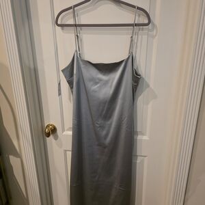 Abercrombie & Fitch Silver Satin Prom Dress